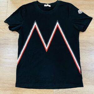 Moncler Mountain Logo Cotton Pre owned Black T Shirt